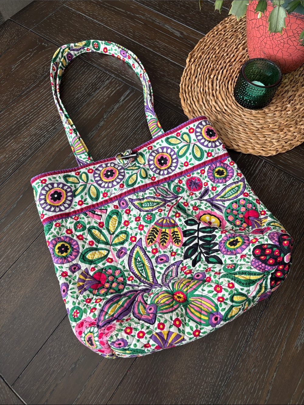 Vera Bradley Quilted Floral Tote Bag - Viva La Vera Print